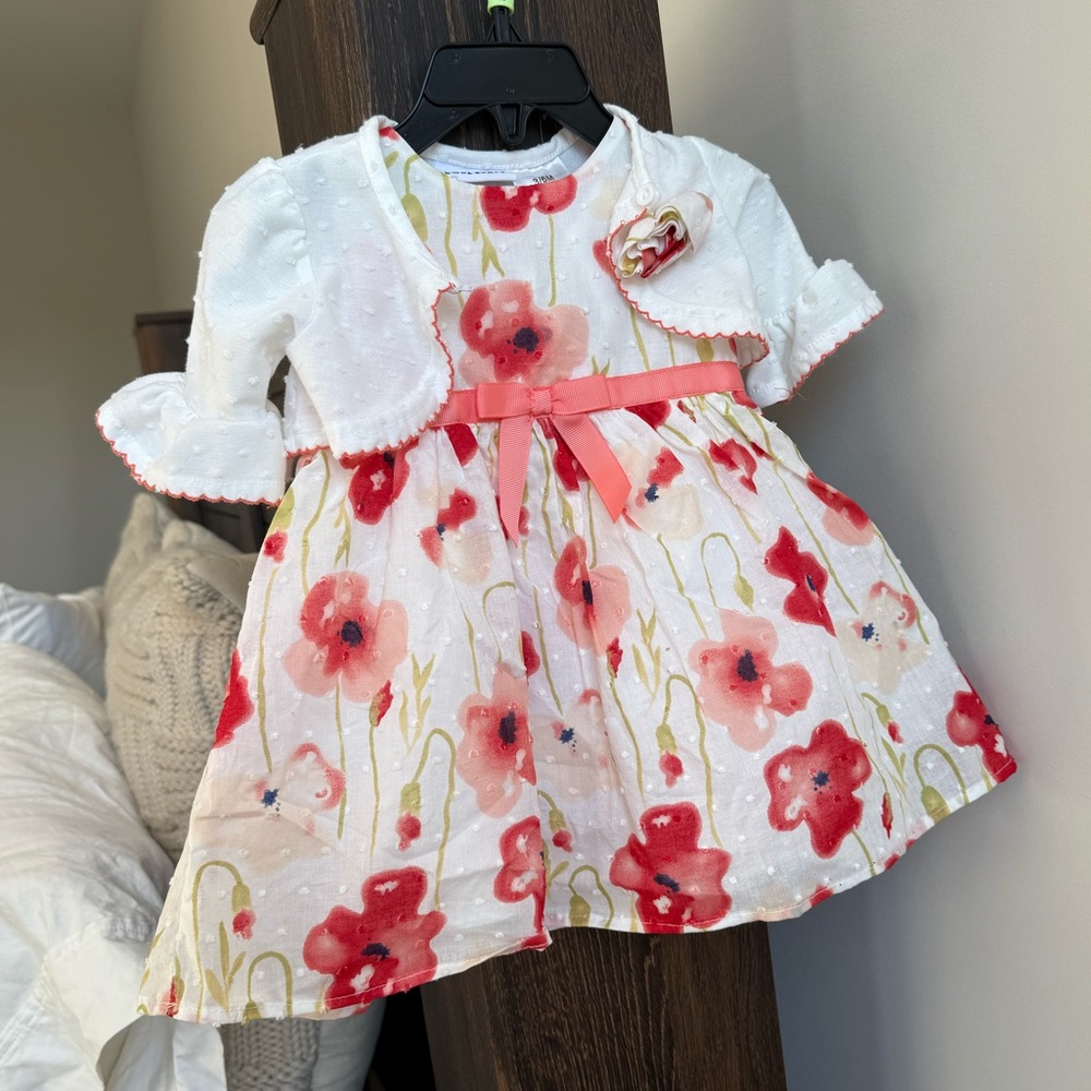 Blueberi Boulevard Floral Dress with little jacket size 3-6 months